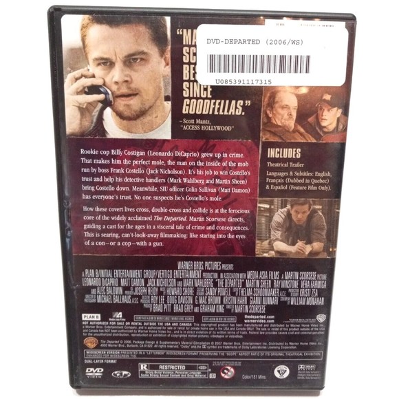 The Departed Widescreen Edition Dicaprio Damon Nicholson Wahlberg - Picture 2 of 4